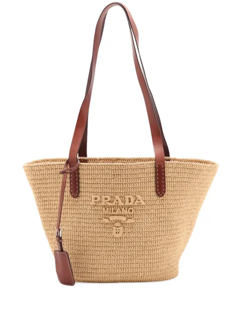 Prada Pre-Owned tote de rafia 2019-2026
