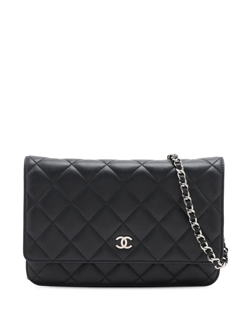 CHANEL Pre-Owned 2012 CC Quilted Lambskin Wallet On Chain crossbody bag - Schwarz