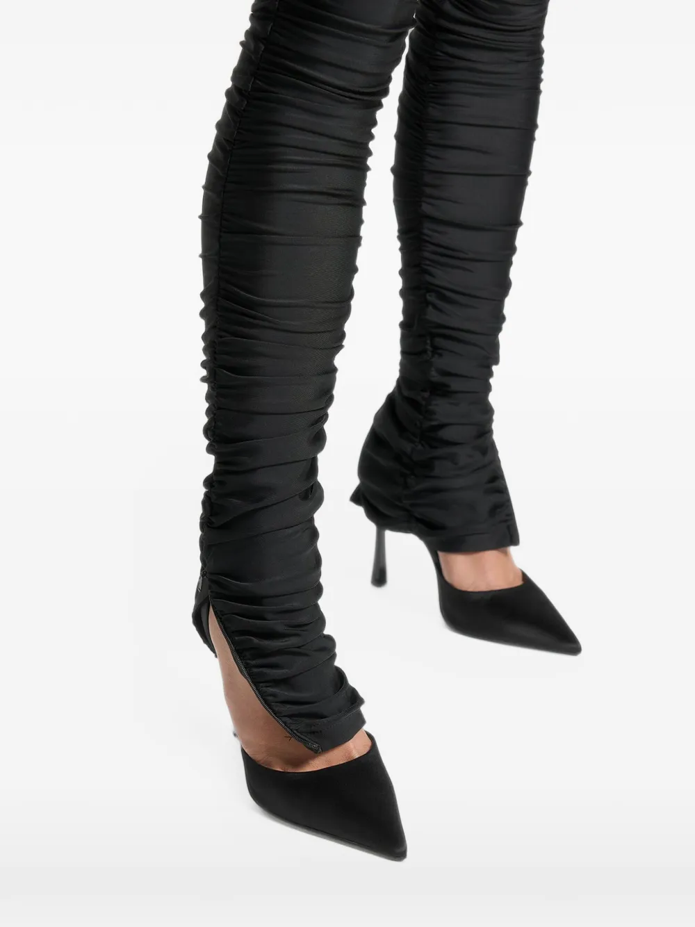 Manière De Voir cap sleeve ruched jumpsuit black Zwart