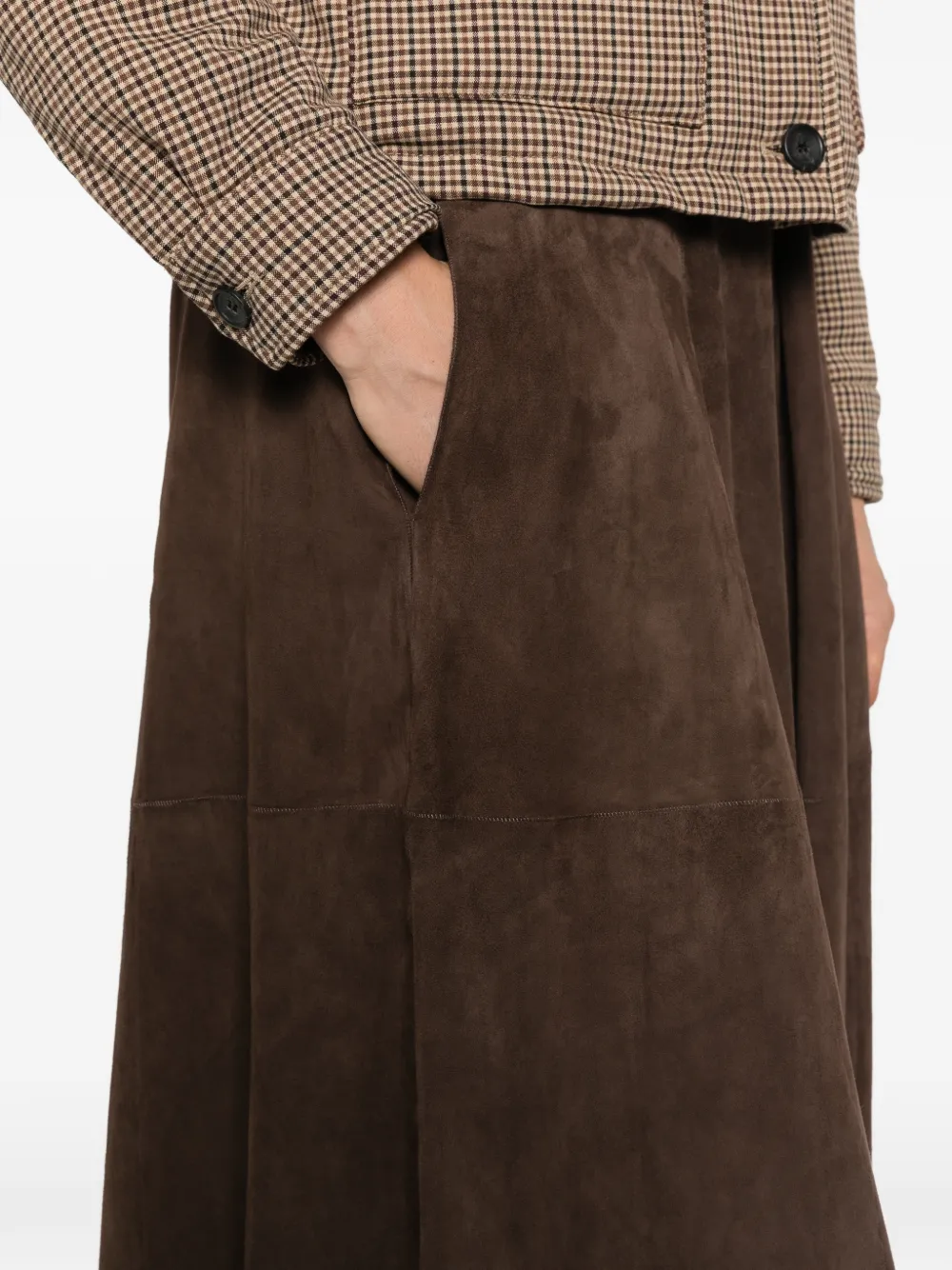 Antonelli panelled suede maxi skirt Bruin