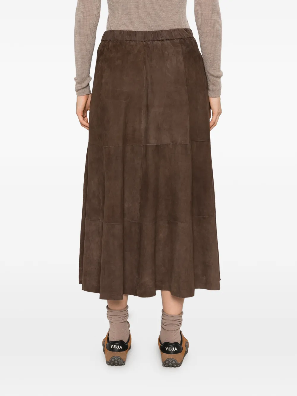 Antonelli panelled suede maxi skirt Bruin