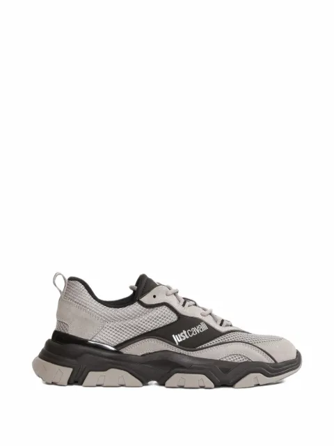 Just Cavalli panelled logo-print sneakers