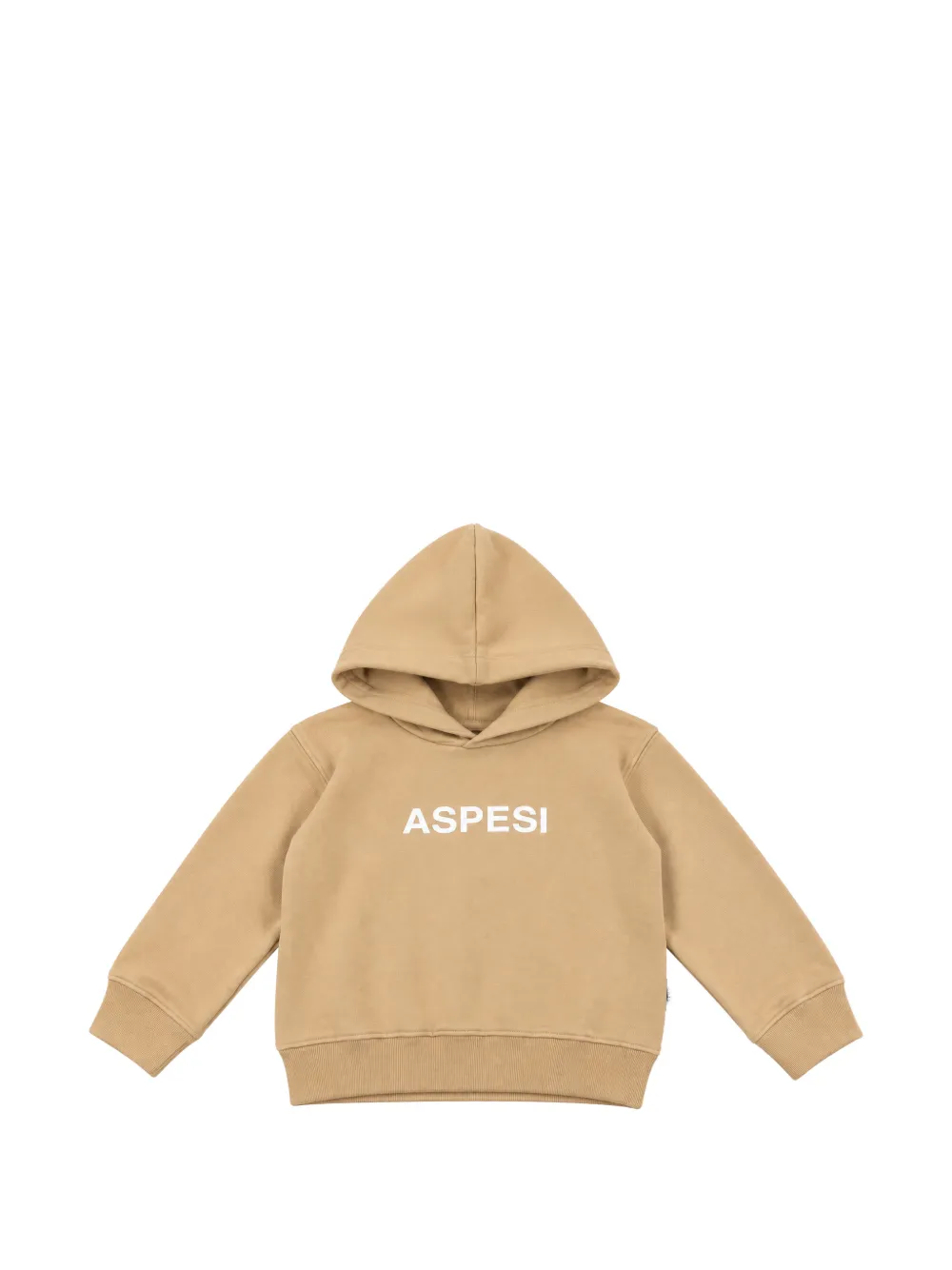 Aspesi Kids logo-print long-sleeve hoodie Beige