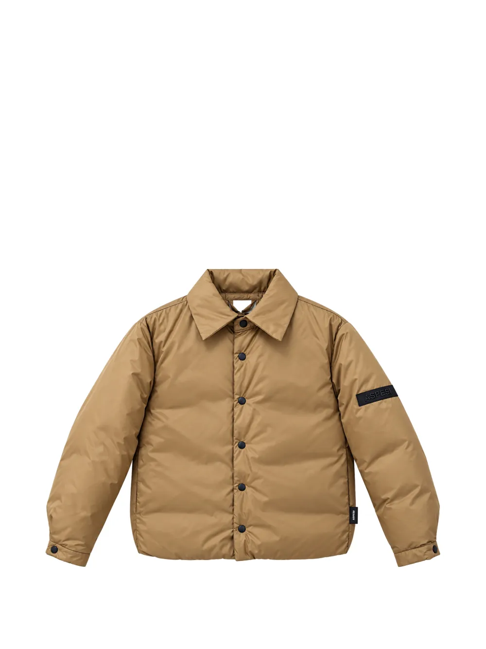 Aspesi Kids logo-patch puffer jacket Beige