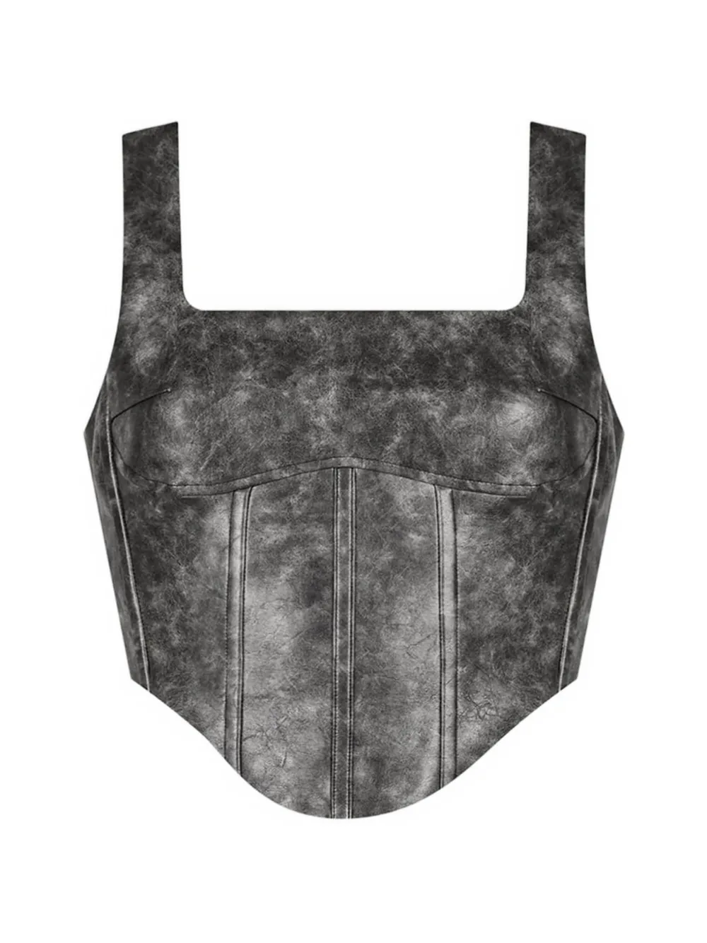 Manière De Voir vintage leather corset top - grey - Grigio