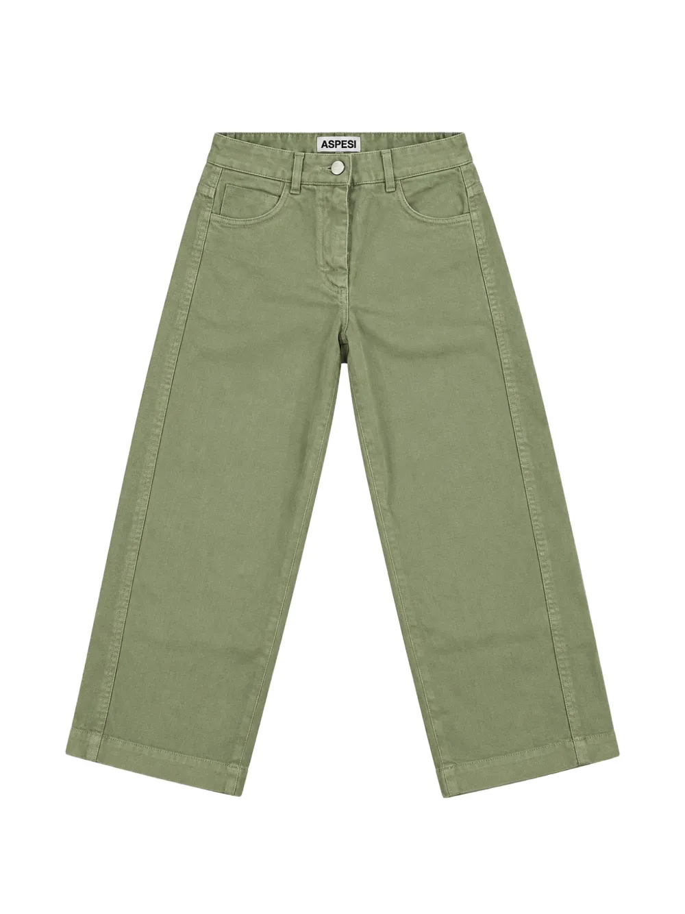 Aspesi Kids straight-leg logo-tag jeans Groen