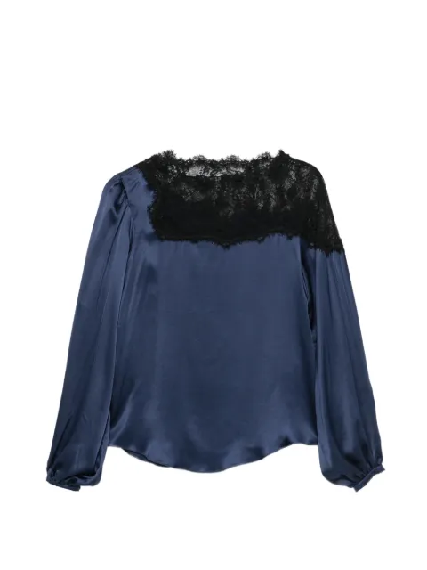 ISABEL MARANT Azare lace-trim silk-blend blouse