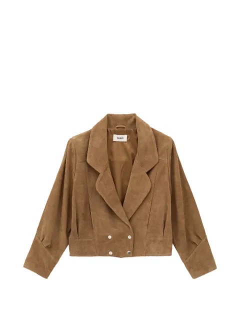 Ba&Sh Cowy double-breasted cropped suede jacket