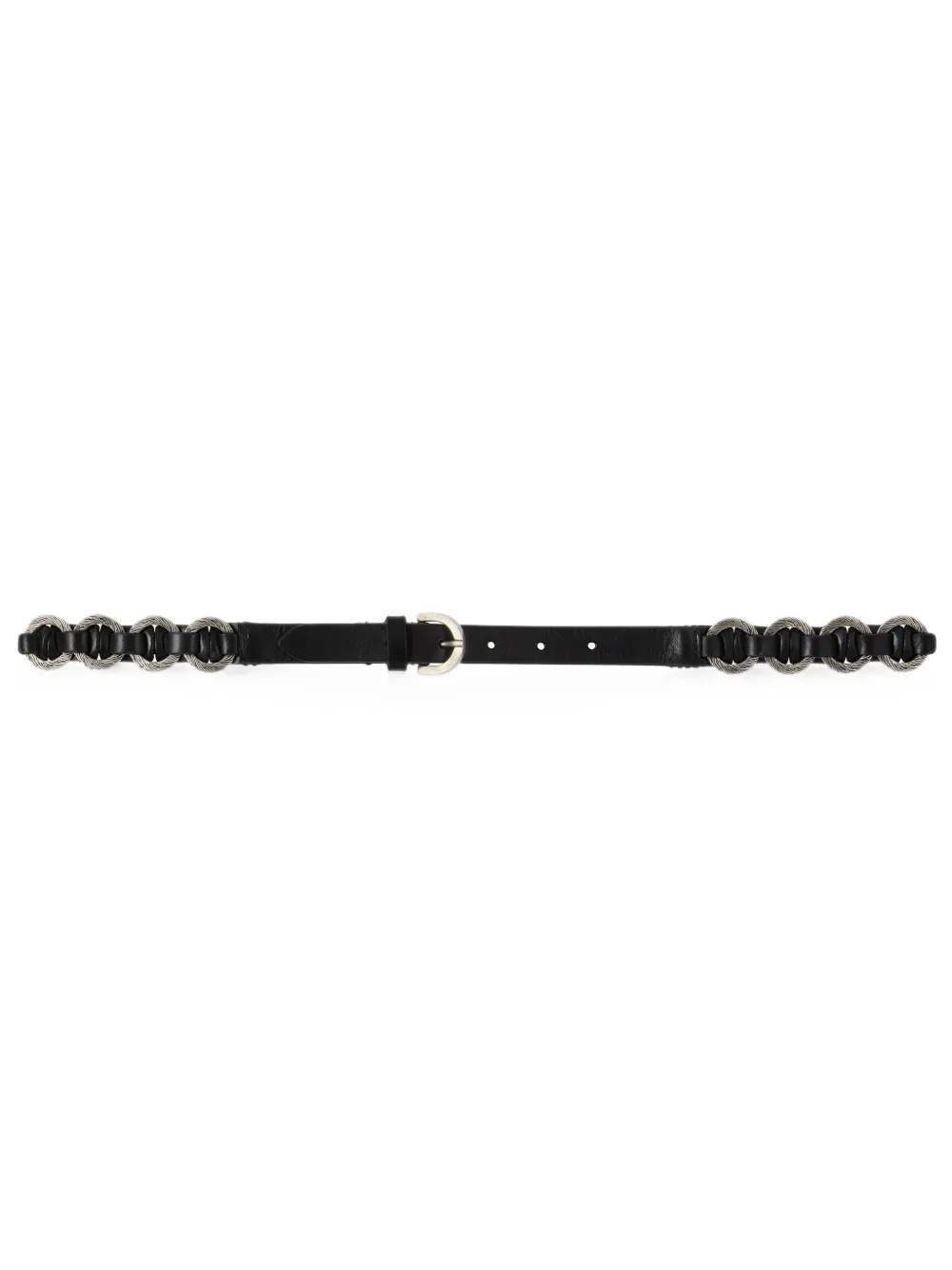 Ba&sh Berty Ring-embellished Leather Belt In Black
