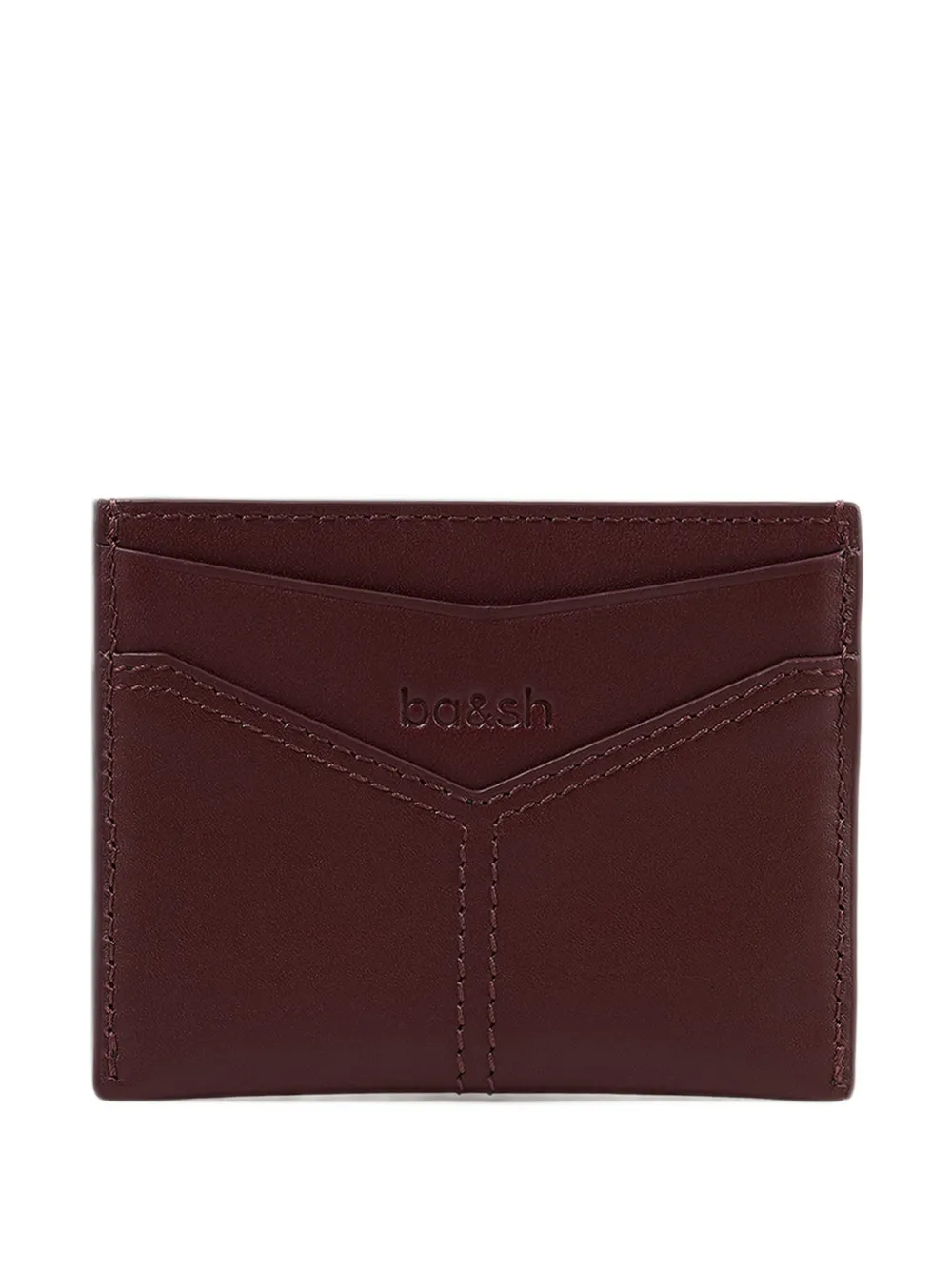 Ba&Sh logo-plaque leather card holder - Rosso