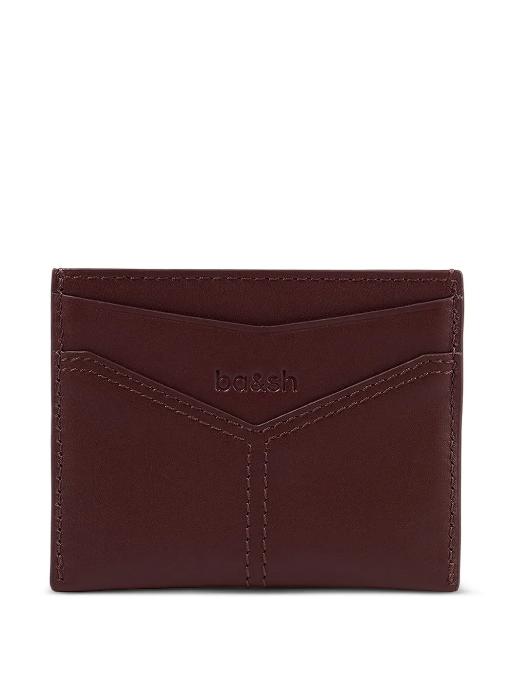 Ba&Sh logo-plaque leather card holder - Rosso