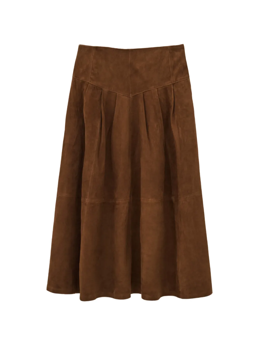 Ba&Sh Nolly suede pleated midi skirt - Marrone