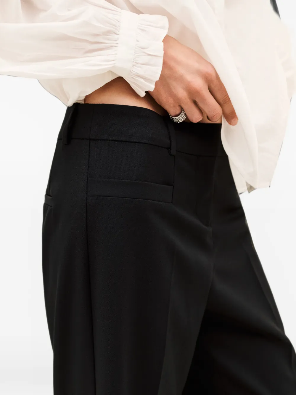Ba&Sh Cistachio pressed-crease trousers Zwart