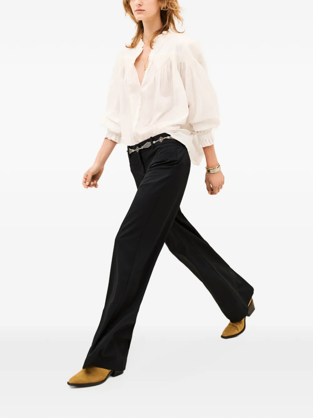 Ba&Sh Cistachio pressed-crease trousers Zwart