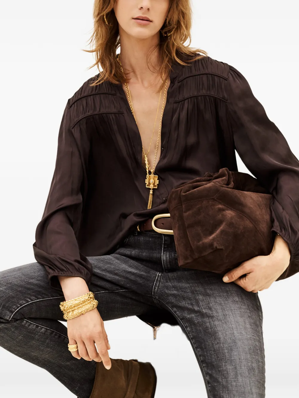 Ba&Sh Cessia geplooide blouse Paars