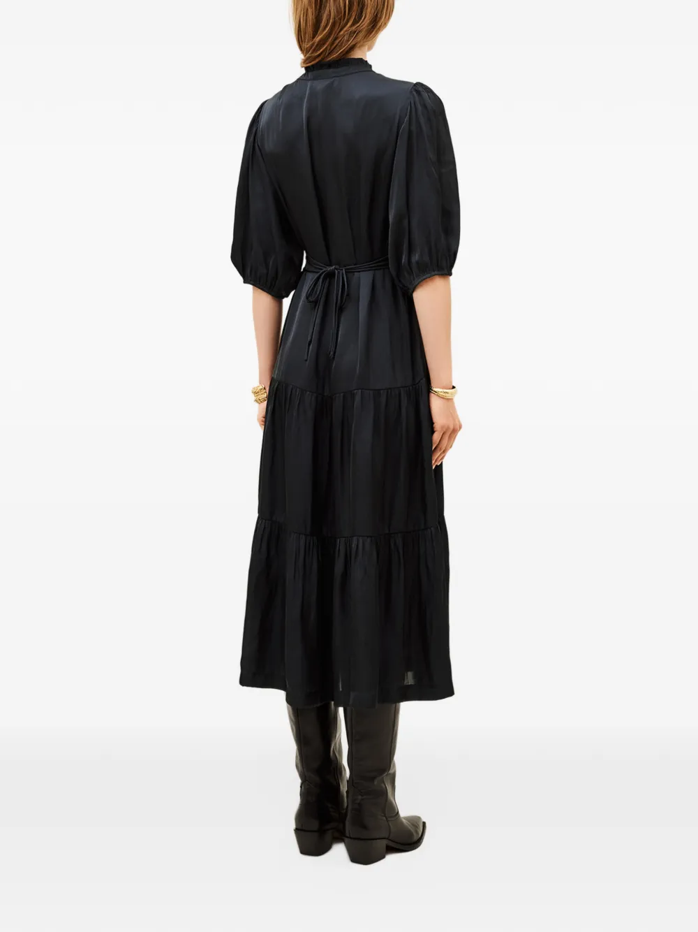 Ba&Sh Cleli tiered midi dress Blauw