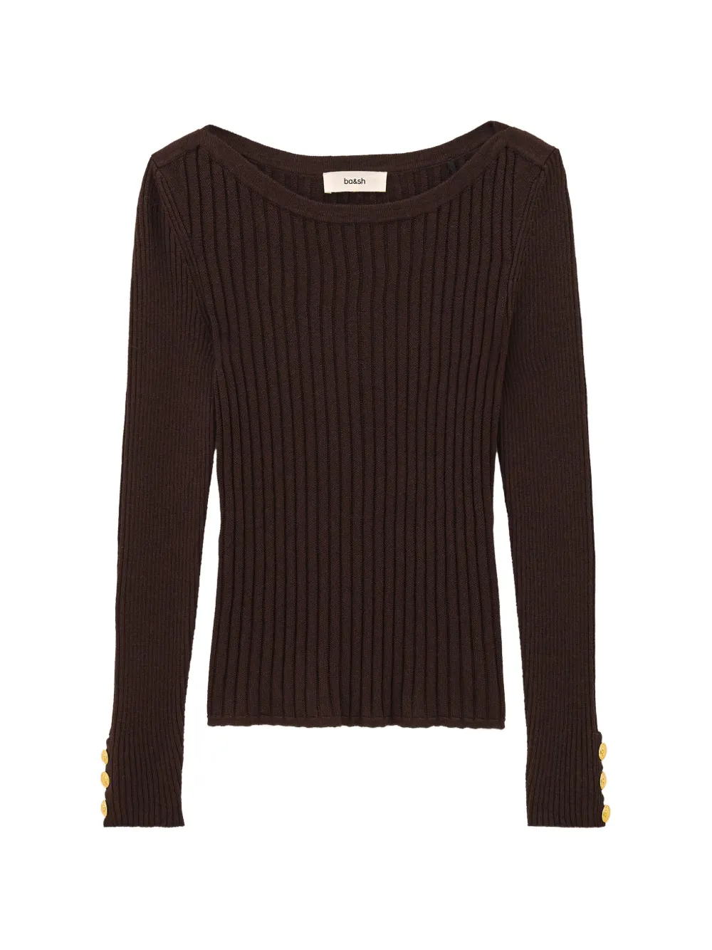 Ba&Sh Palma ribbed button-cuff sweater - Schwarz