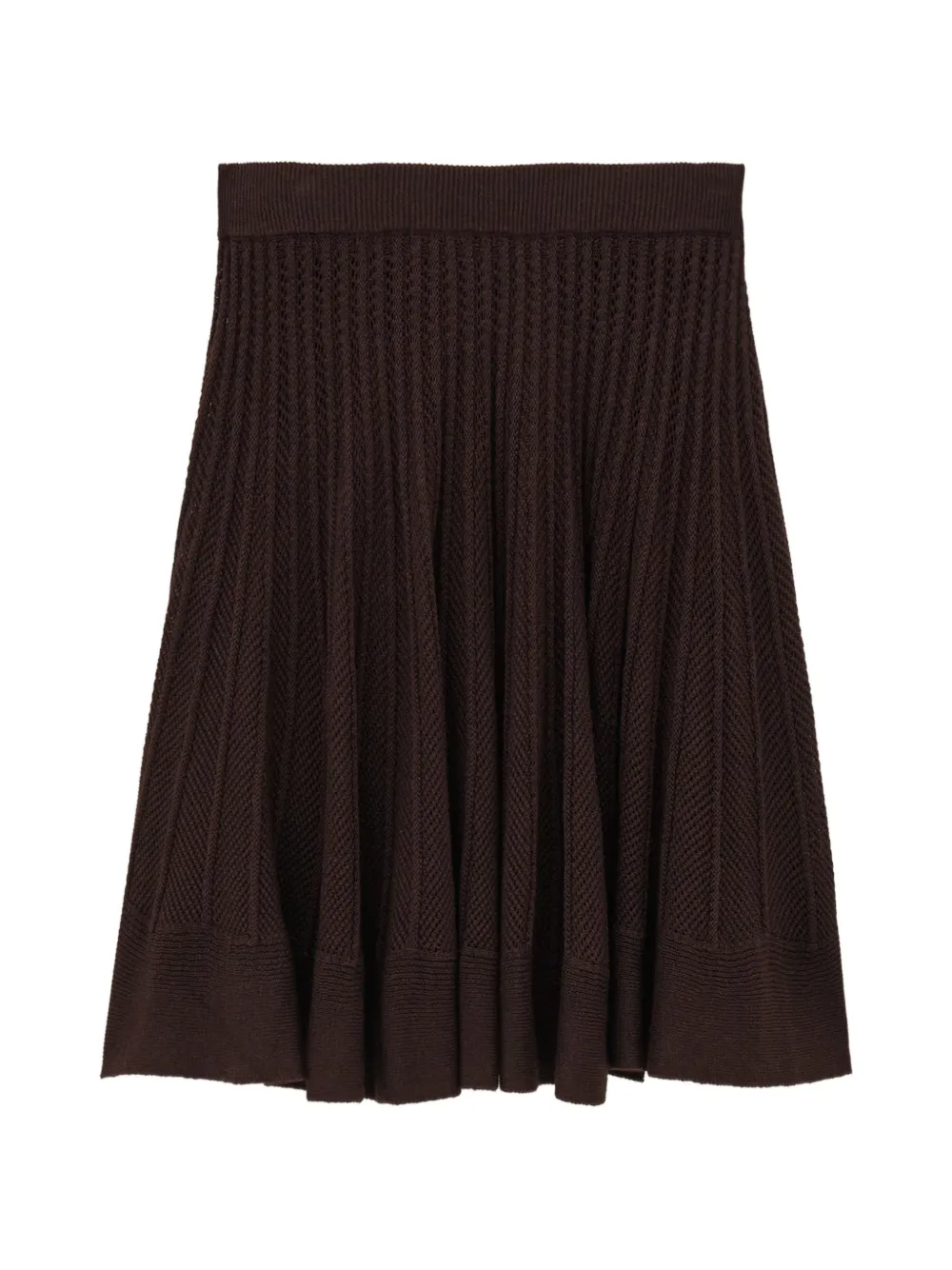 Ba&Sh Penelope pointelle-knit mini skirt Bruin