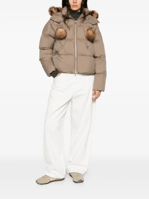 Moose Knuckles pom-pom trim puffer jacket