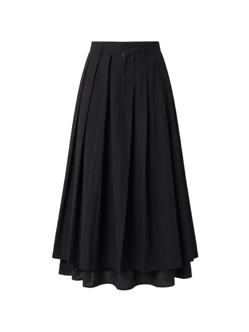 Adnym Mousta pleated layered-hem midi skirt Zwart