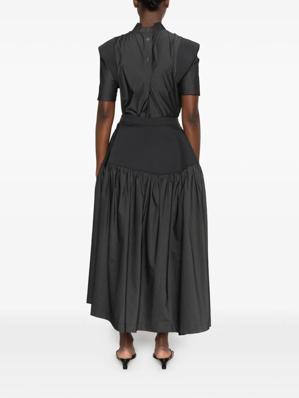 Issey Miyake Mute asymmetric gathered dress Grijs