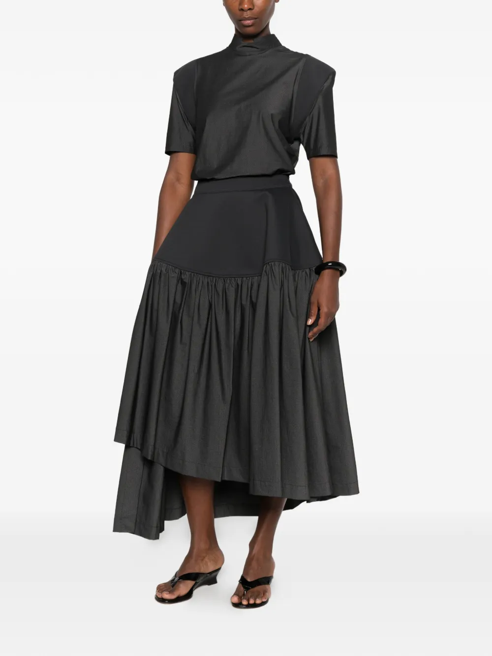 Issey Miyake Mute asymmetric gathered dress Grijs