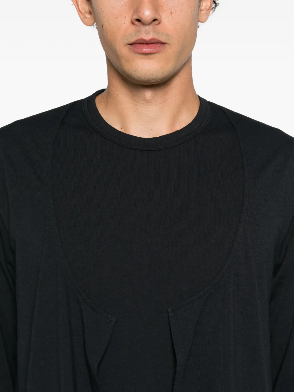 Comme des Garçons Homme Plus layered-detail long-sleeve T-shirt Zwart