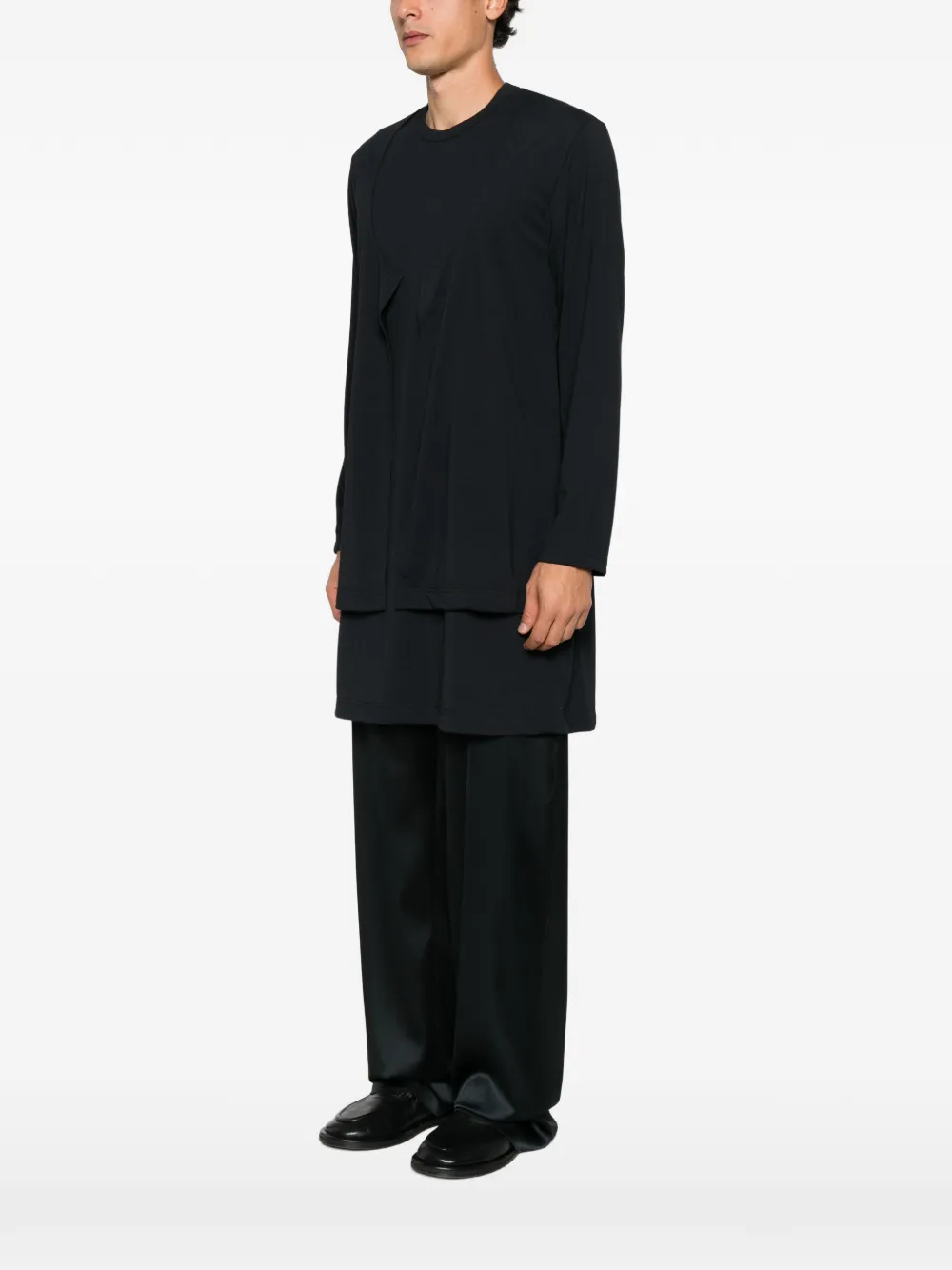 Comme des Garçons Homme Plus layered-detail long-sleeve T-shirt Zwart