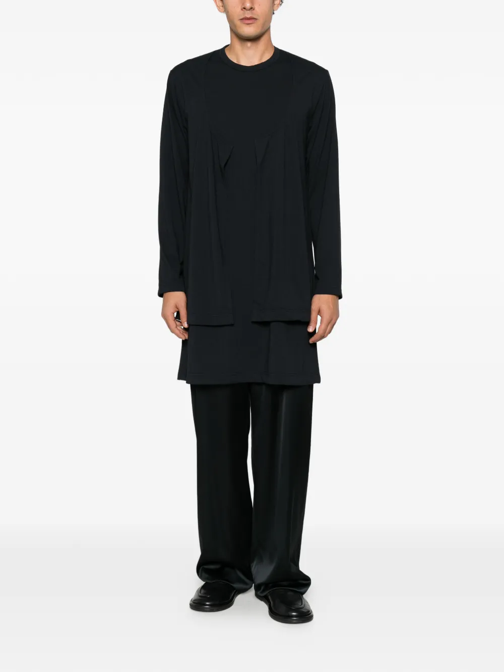 Comme des Garçons Homme Plus layered-detail long-sleeve T-shirt Zwart