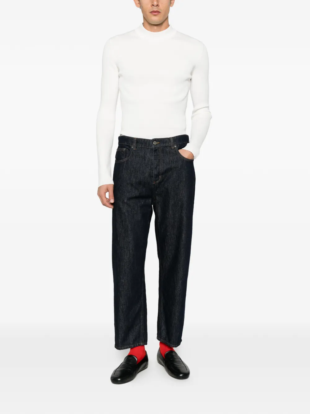 Jil Sander Geribde trui Wit