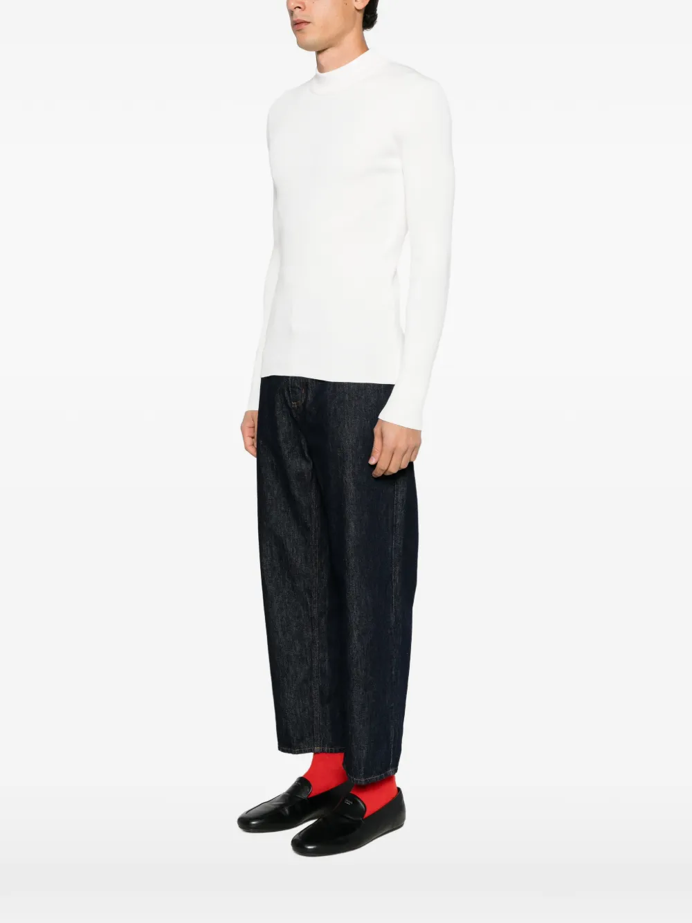 Jil Sander Geribde trui Wit