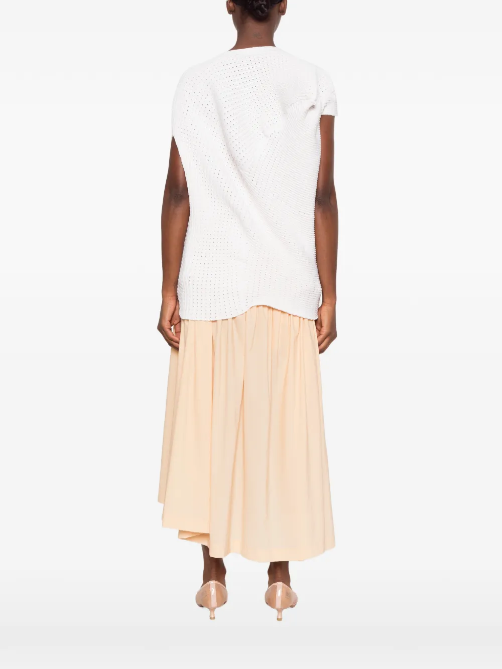 Issey Miyake Found Stone sculptural-knit top Wit