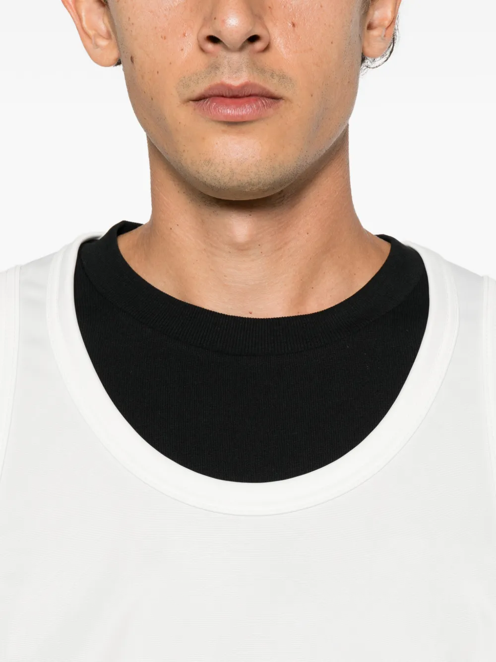 Comme des Garçons Homme Plus oversized sleeveless T-shirt Wit