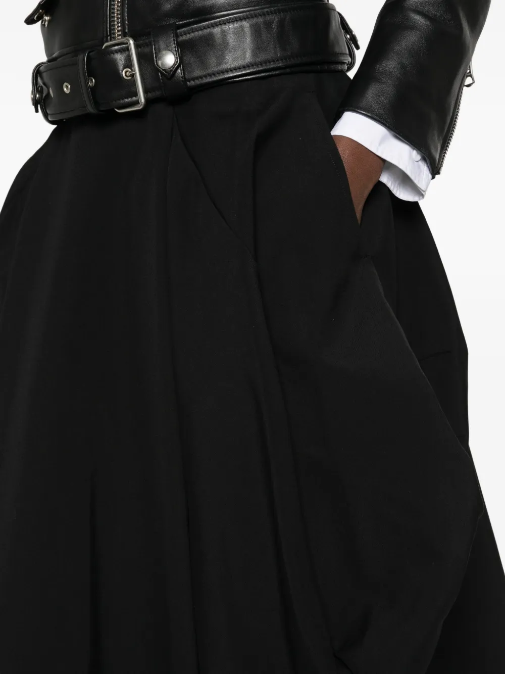 Comme Des Garçons draped asymmetric midi skirt Zwart