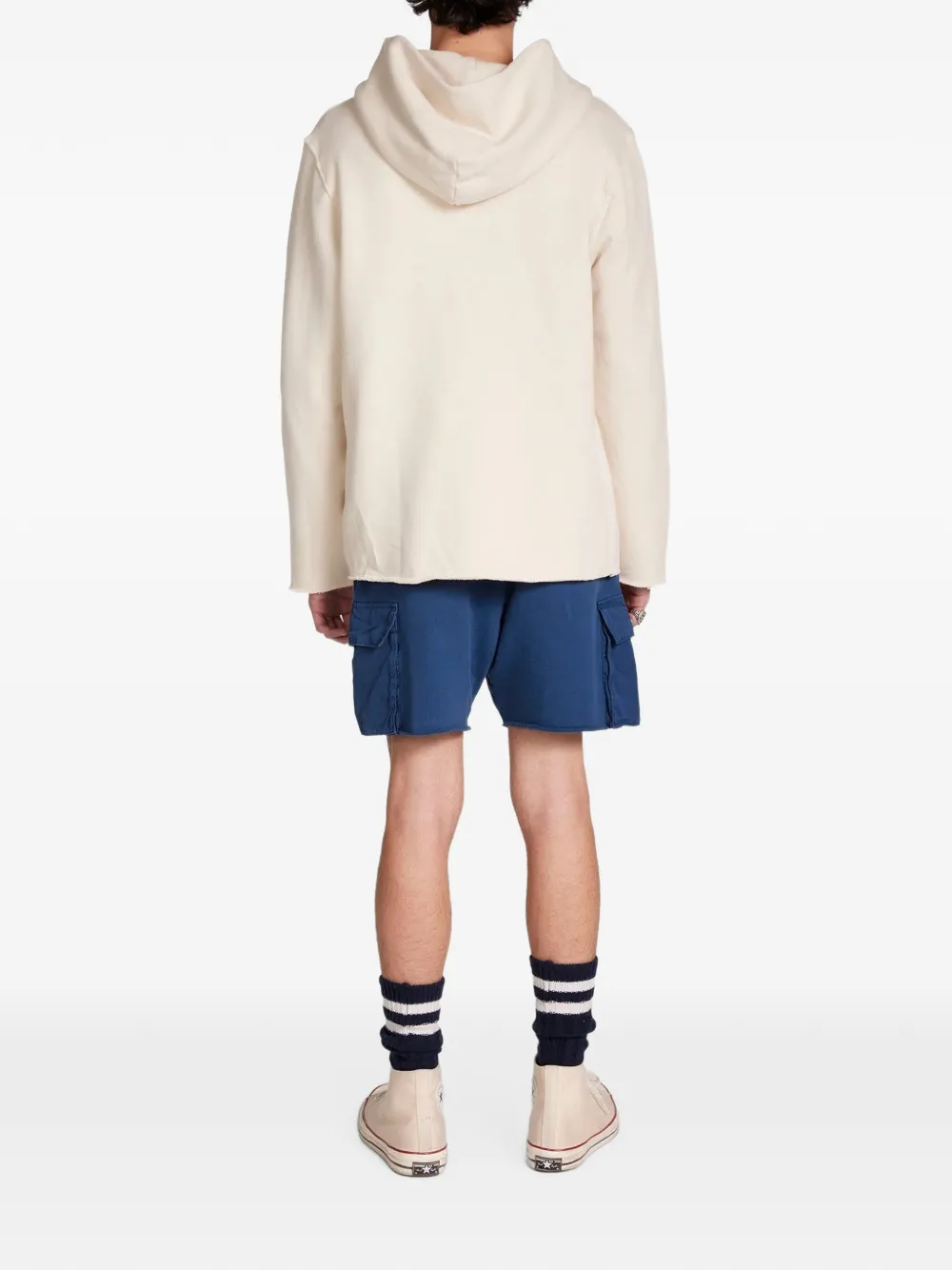 Les Tien raw-edge zip-up hoodie Beige