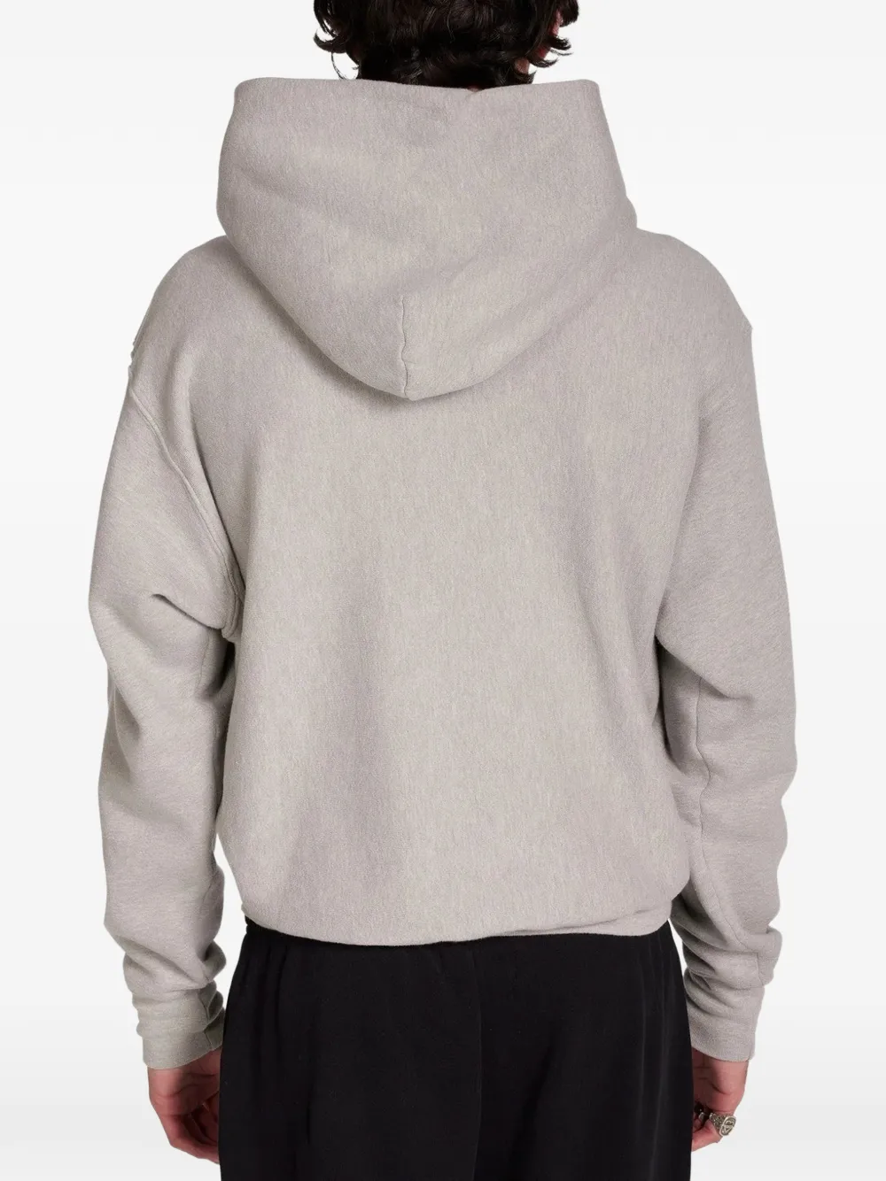Les Tien cropped cotton hoodie Grijs