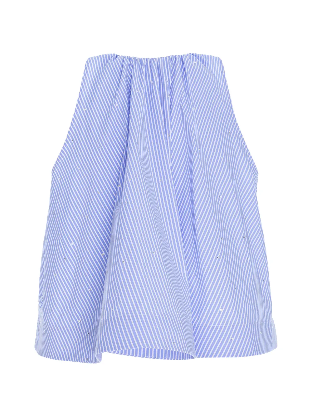 V:PM ATELIER Claudia gestreepte top verfraaid met kristallen Blauw