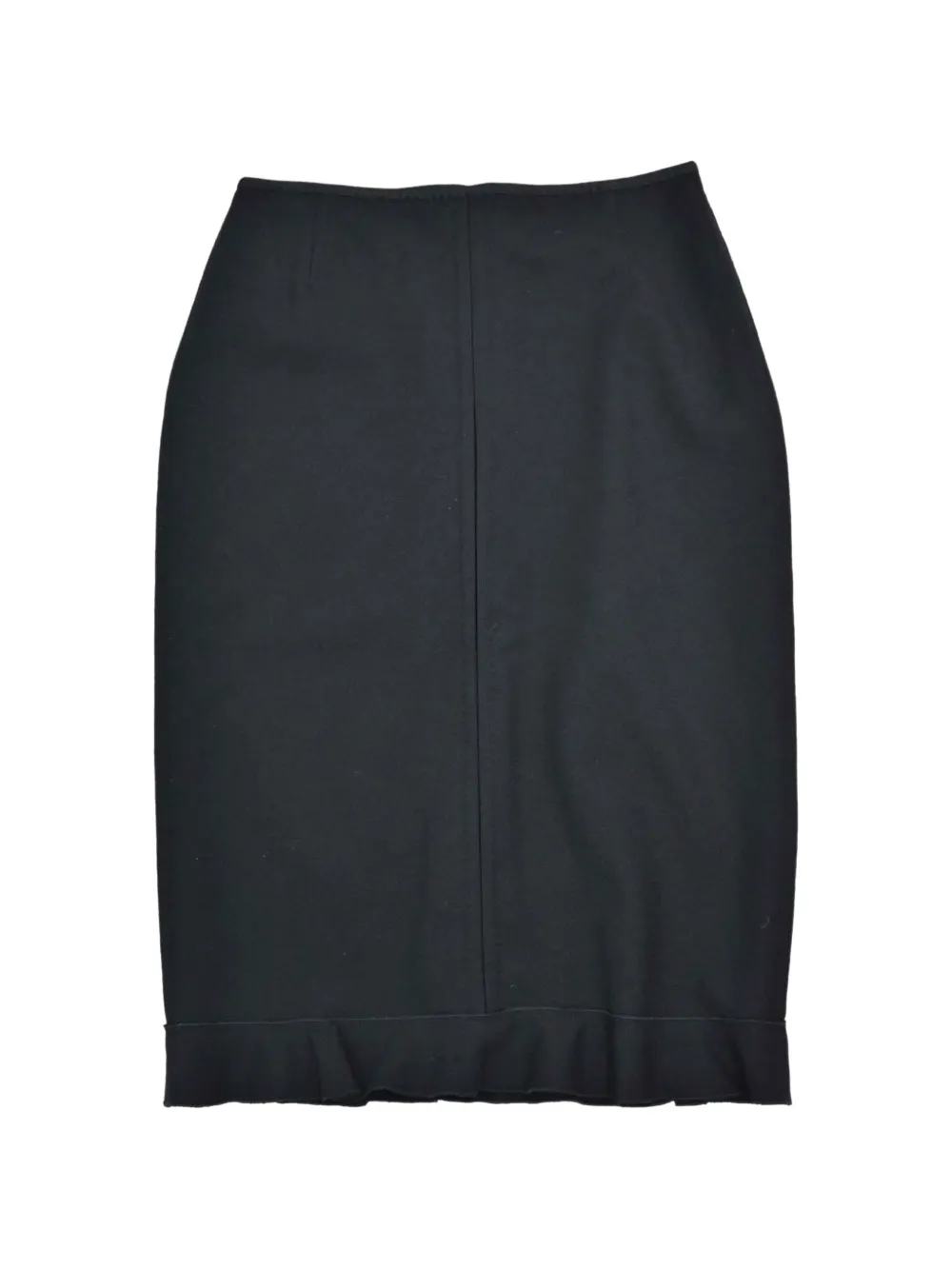 Louis Vuitton Pre-Owned ruffle-trim midi skirt - Black