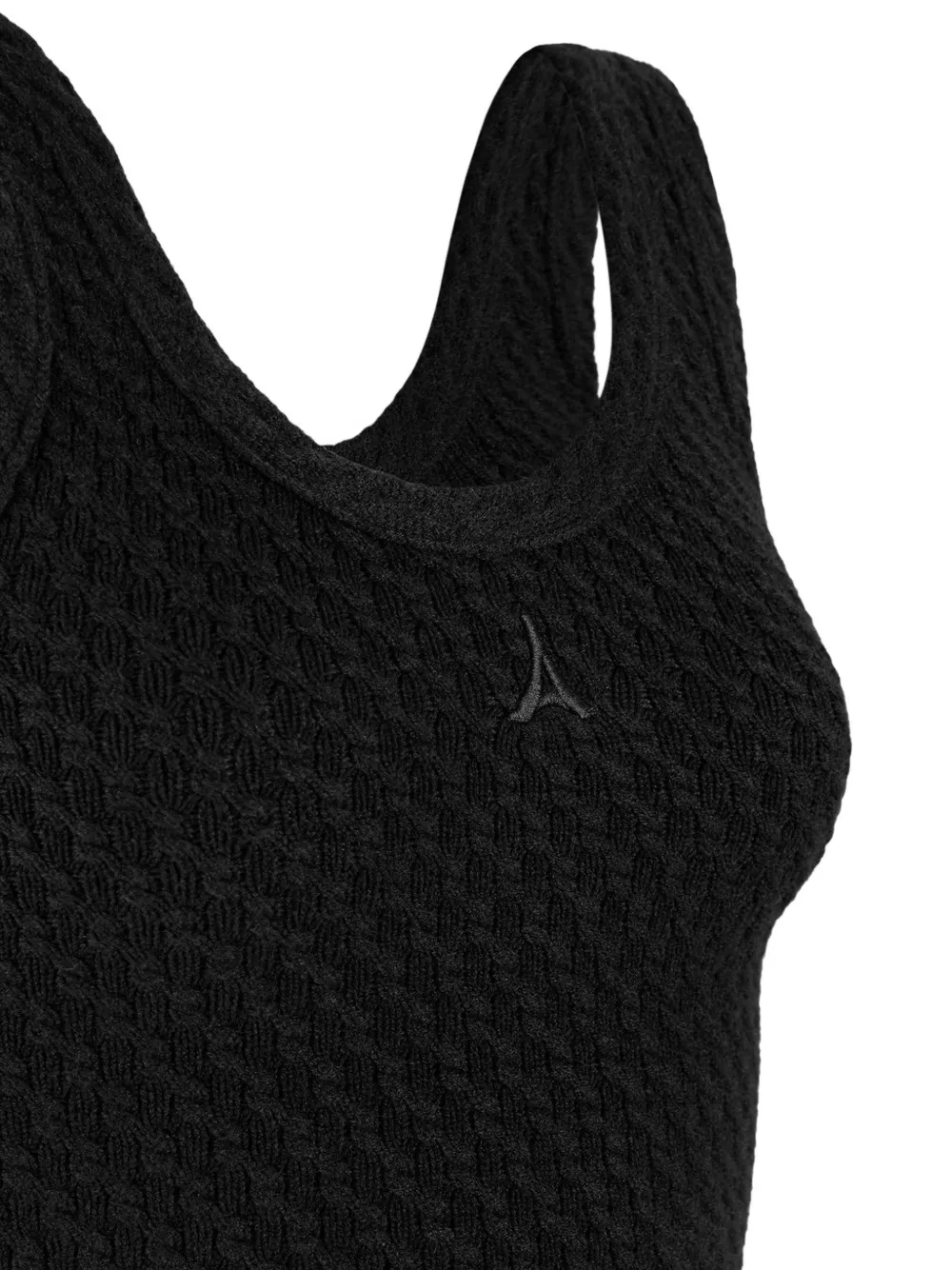 Manière De Voir Pearl eiffel knitted tank top Zwart
