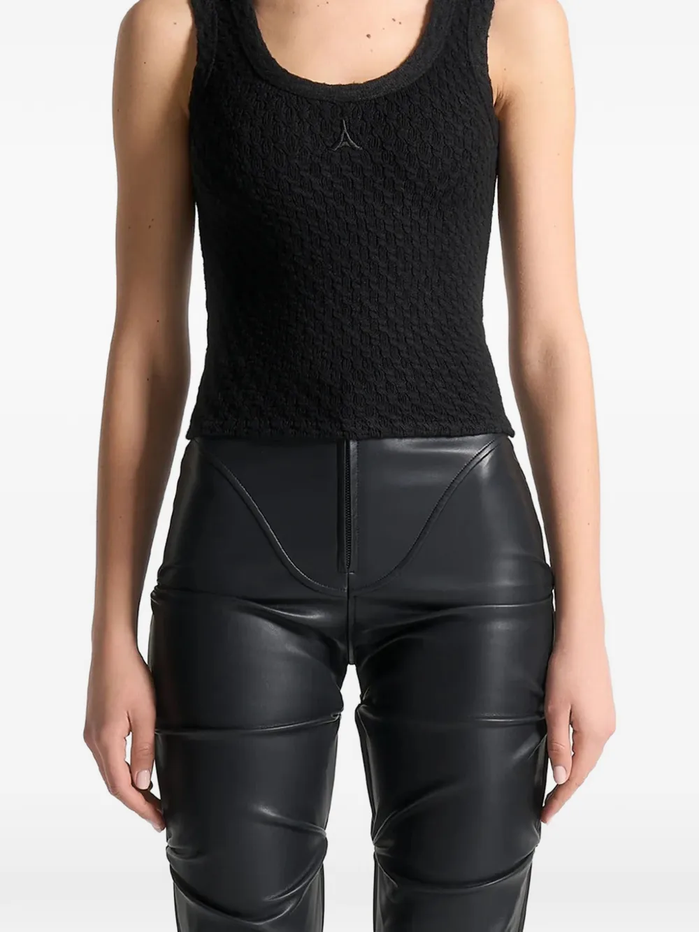 Manière De Voir Pearl eiffel knitted tank top - Nero
