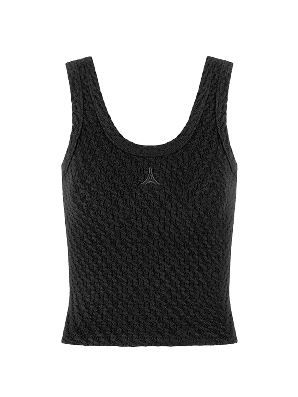 Manière De Voir Pearl eiffel knitted tank top Zwart
