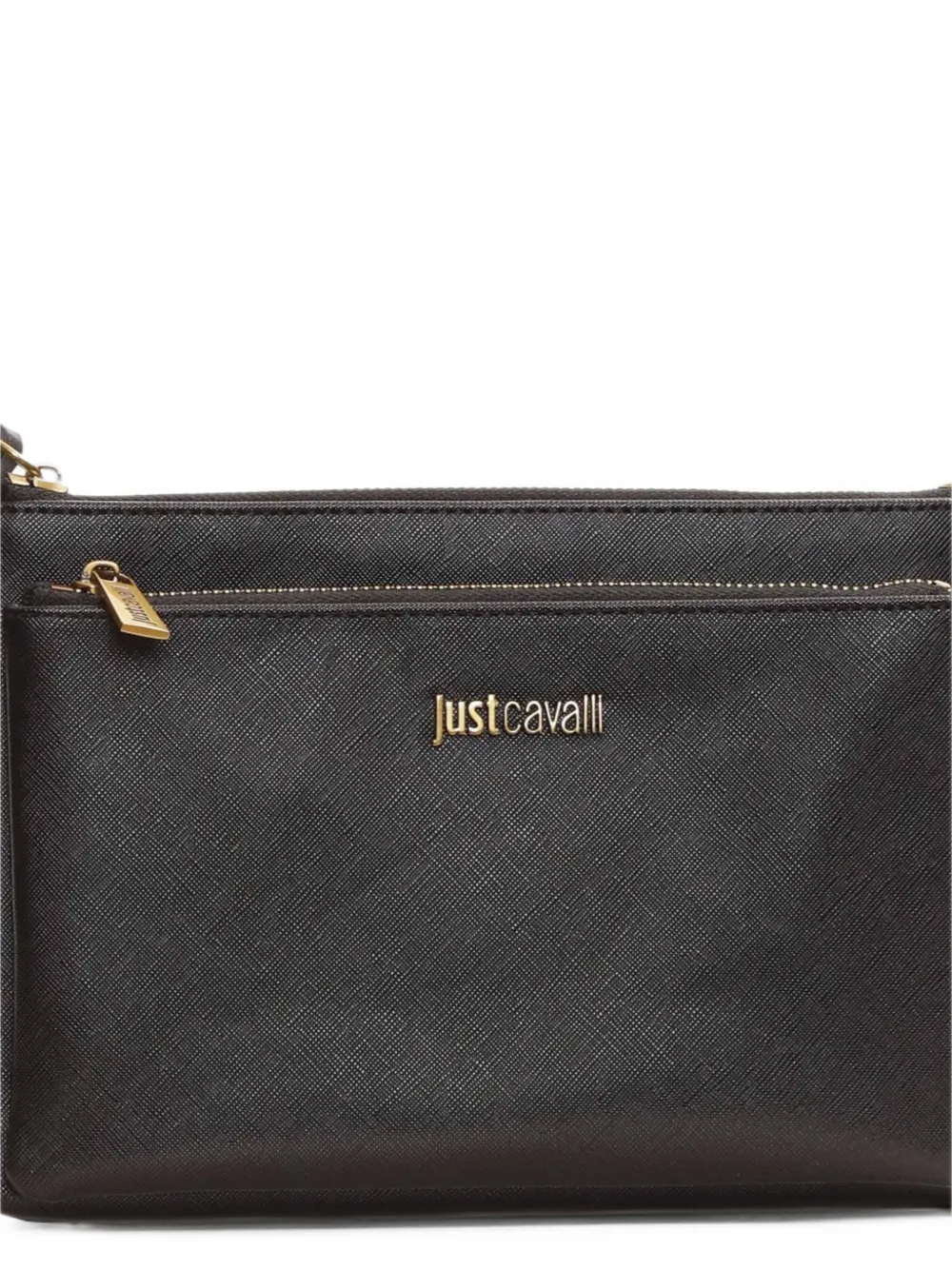 Just Cavalli logo-plaque wrist-strap pouch Zwart