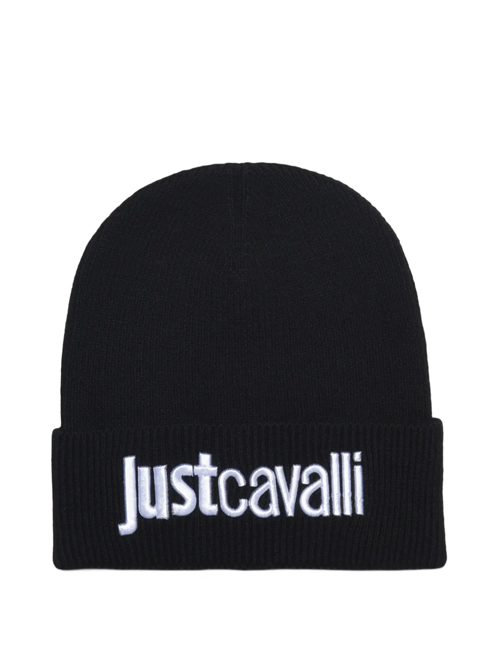 Just Cavalli logo-embroidered beanie hat Zwart