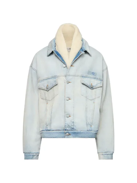 MM6 Maison Margiela chamarra de mezclilla con cuello texturizado