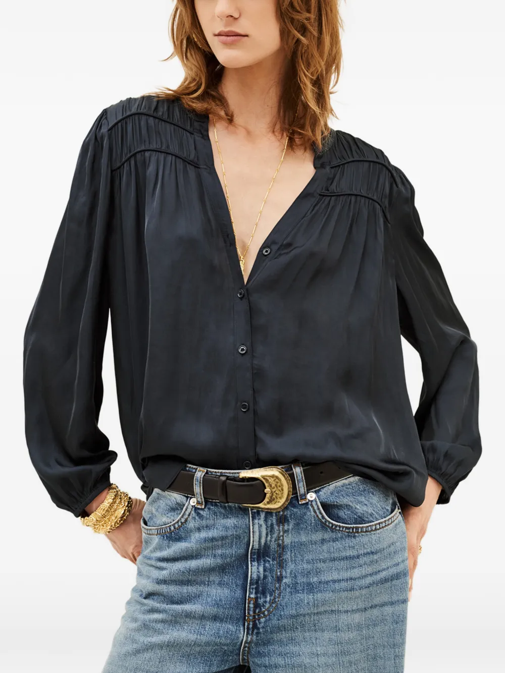 Ba&Sh Blouse met ruches Blauw