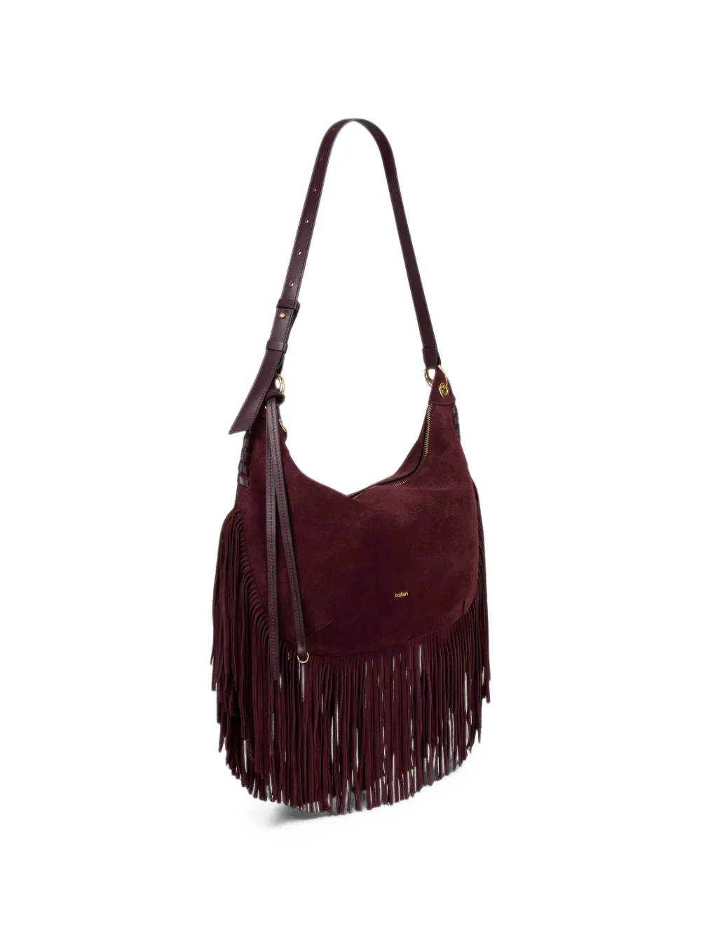 Ba&Sh Fringes suede shoulder bag Rood
