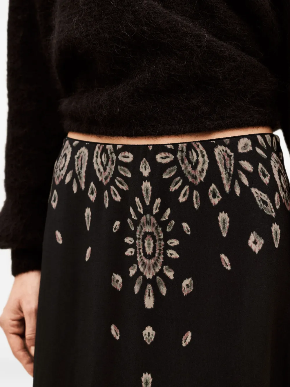 Ba&Sh Banessa graphic-print maxi skirt Zwart