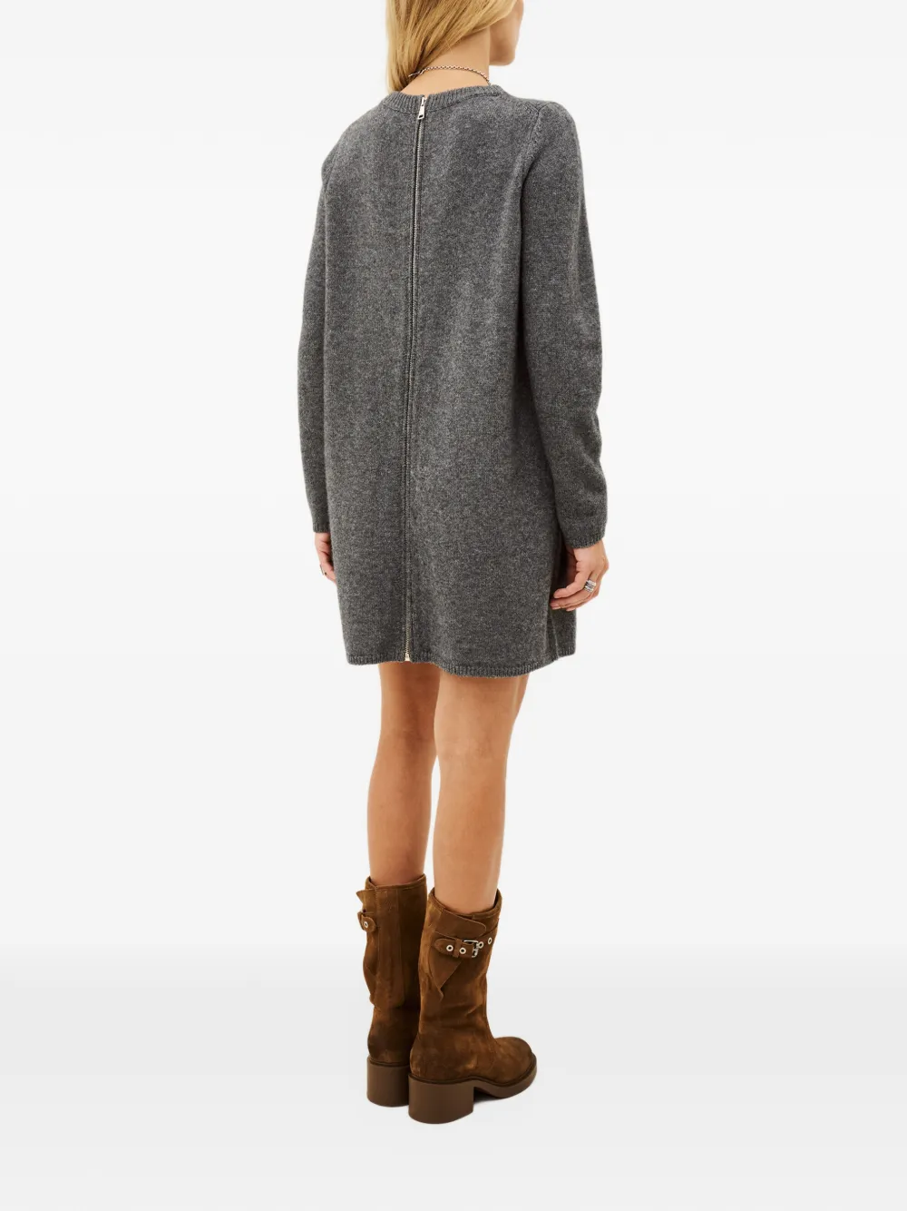 Ba&Sh Atess zip-fastening knitted mini dress Grijs