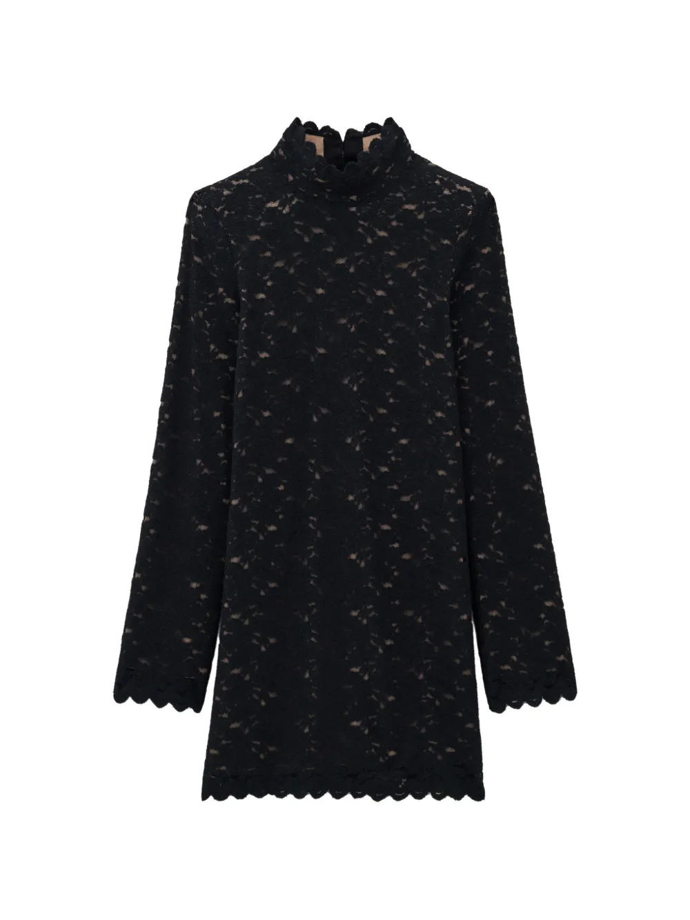 Ba&Sh Learia scalloped lace mini dress Zwart