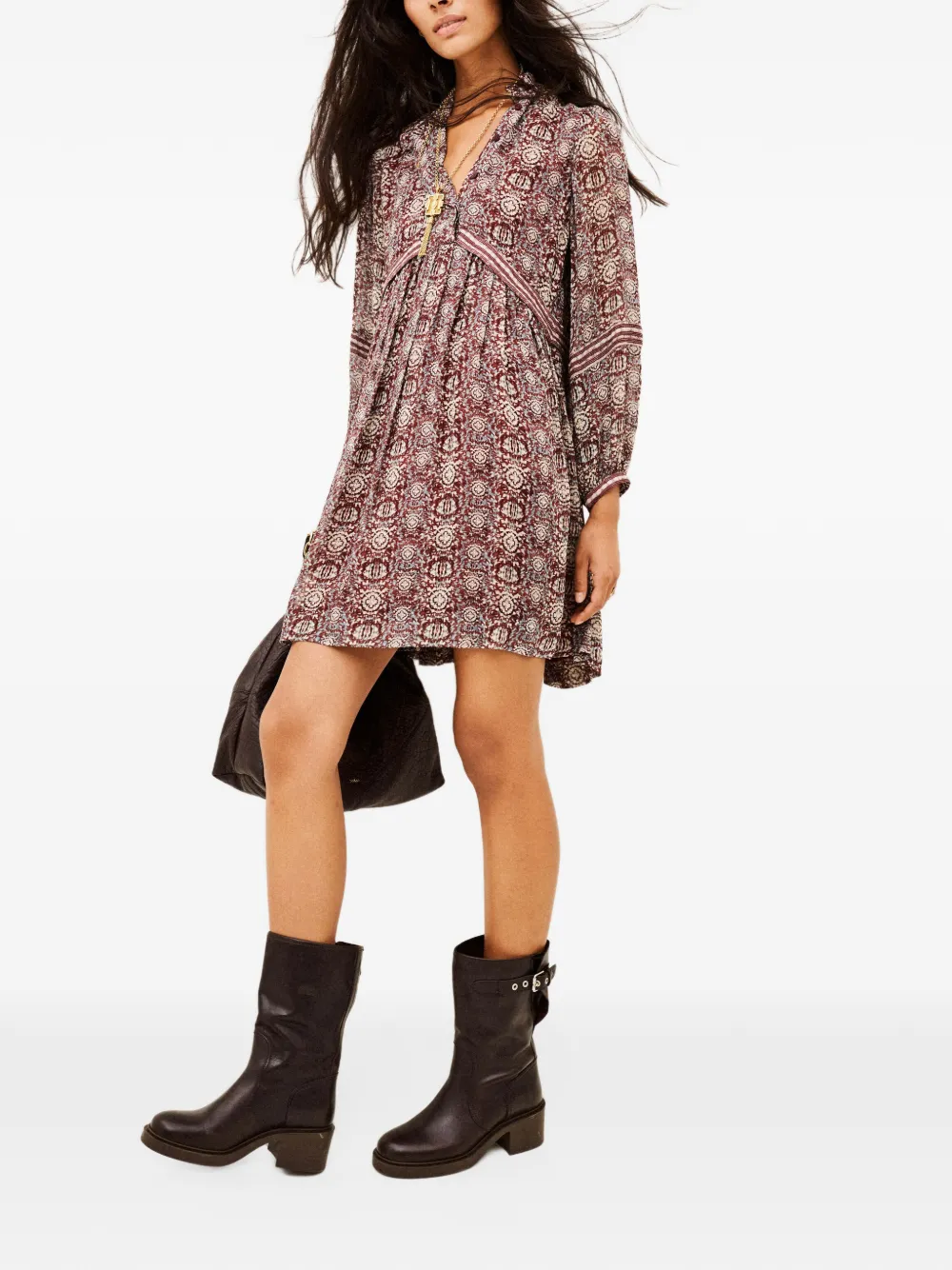 Ba&Sh Dune paisley-print shift mini dress Rood